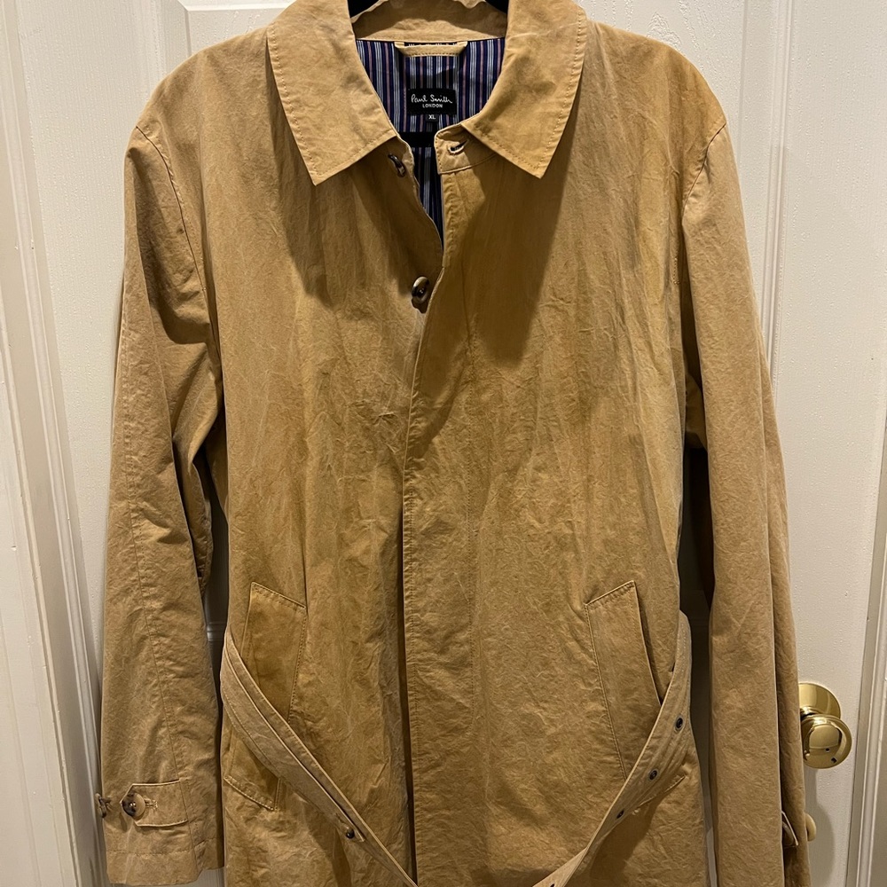 Paul Smith Men’s Khaki Cotton Overcoat sz XL